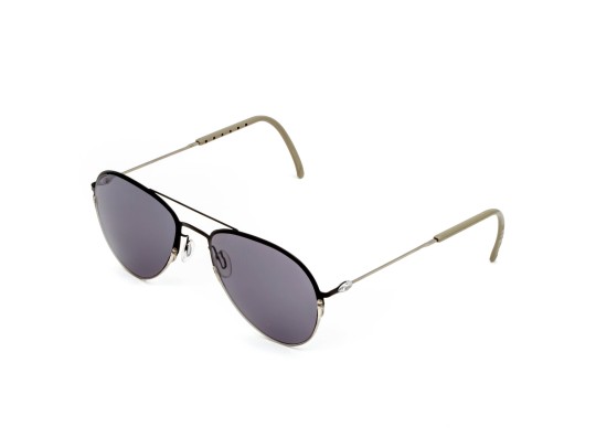 TCSFRA55010001 Черные солнцезащитные очки из титана с серыми линзами. Модель 08 ДКС | DKC