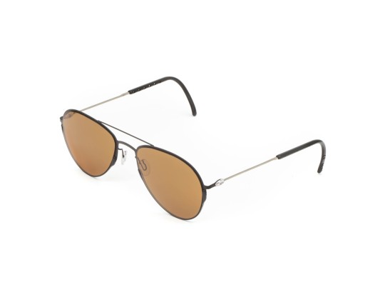 TCSFRA55010002 Черные солнцезащитные очки из титана с коричневыми линзами. Модель 08 ДКС | DKC