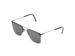 Черные солнцезащитные очки из титана с серыми линзами. Модель 12