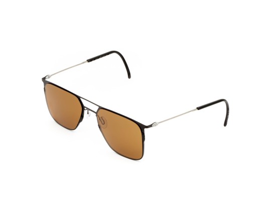 TCSHAM55010002 Черные солнцезащитные очки из титана с коричневыми линзами. Модель 12 ДКС | DKC