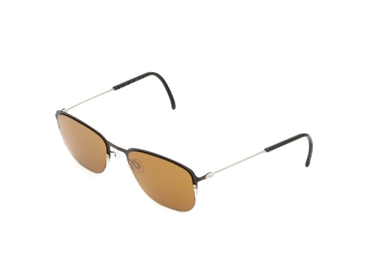 TCSKSF56010002 Черные солнцезащитные очки из титана с коричневыми линзами. Модель 19 ДКС | DKC