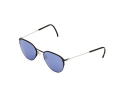 Черные солнцезащитные очки из титана с темно-синими линзами. Модель 21