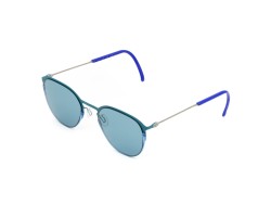 Бирюзовые солнцезащитные очки из титана со светло-синими линзами. Модель 21