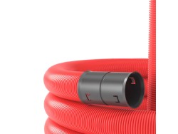 Двустенная труба ПНД гибкая для кабельной канализации д.125мм без протяжки, SN8, 720Н,  в бухте 40м, цвет красный